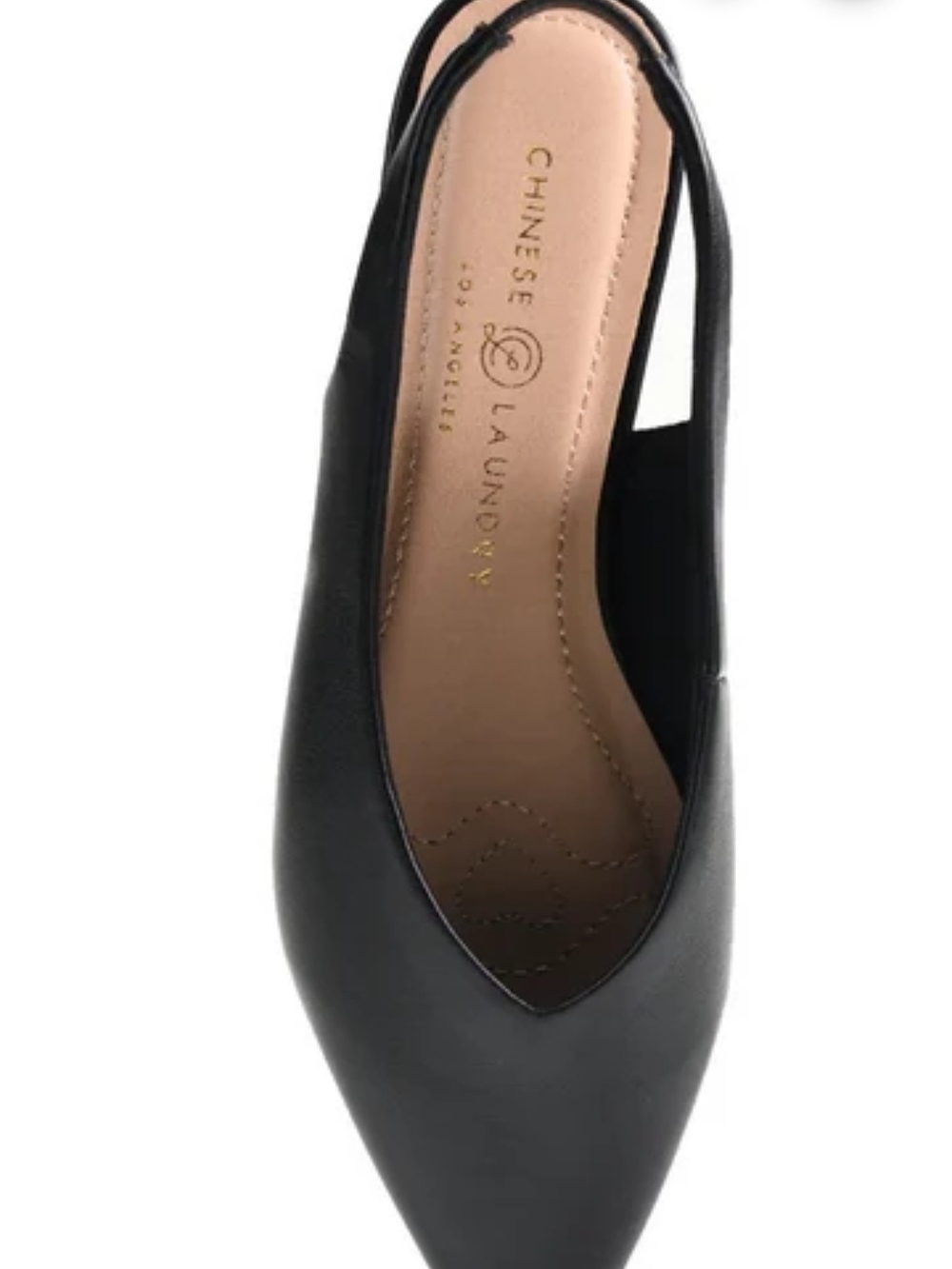 Chinese Laundry Black Pointed Slingback Flat